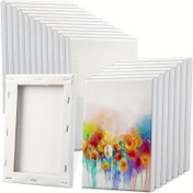 Resim 12'lik Ahşap Kanvas Paneller 10,16x10,16 cm - Akrilik, Yağlı Boya, Küçük Sanat Çıkarmaları, Boş Kare Sanatçı Kanvas Seti için Ön-Gerilmiş Mini Kanvas Paneller 