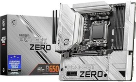 Resim MSI B650M Project Zero AM5 Soket DDR5 7600(OC) MHz mATX Anakart 