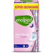 Resim Nessiworld Molped Ultra Hijyen Anatomik Gece Ped Süper Eko 16 Adet 