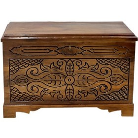 Resim Papatya Desenli Ceviz Sandık 