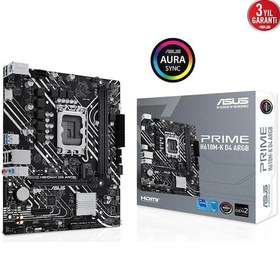 Resim Asus Prıme H610m-k D4 Argb Ddr4 3200mhz 1xhdmı 1xm.2 Usb 3.2 Matx 1700p 12. / 13. Ve 14. Nesil İşlemci Uyumlu 