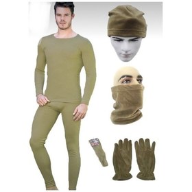 Resim Nano Askeri Renk Termal Içlik Takımı Polar Bere Boyunluk Eldiven Çorap Haki-18 
