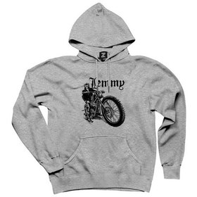 Resim Motörhead Lemmy Kilmister Motorbike Gri Kapşonlu Sweatshirt Gri 