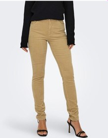 Resim Only Slim Fit Dar Paça Açık Sarı Kadın Kadife Pantolon 15298649 001 