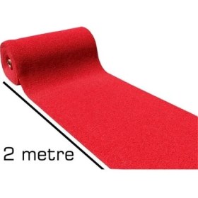 Resim COLOURMAT Kaydırmaz Kaymaz Yolluk Karmaşık Halı Kıvırcık Paspas 1m X 1m (KIRMIZI) 