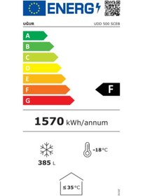 Resim Uğur UDD 500 SCEB 398 LT Eğik Sürme Bombe Camlı Muhafaza Dolabı 