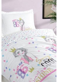 Resim Ranforce Genç Nevresim Takımı Selen Pudra - Beyaz 