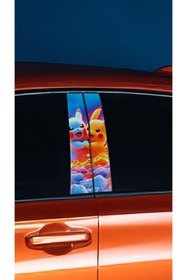 Resim YENİ CREATİVE Araç Kapı Direk Kaplama Folyosu Pikachu Desenli (SAĞ SOL TAKIM) (2 ADET) - 22x50 Cm 