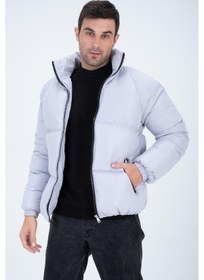 Resim Polo State Erkek Reglan Kol Dik Yaka Age Of State Baskılı Mont Gümüş 