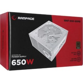 Resim Binbir Göz Bilgisayar Rampage RMP-600-80P 600W 80PLUS Bronze 12CM Fan Aktif Pfc Beyaz Power Supply 