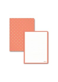 Resim Puantiyeli Mini Defter Çizgili Mercan 14 x 20 CM 