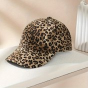 Resim 1 adet Leopar Desenli Beyzbol Şapkası, %100 Polyester Hafif, Unisex Moda Şapkası, Outdoor Güneş Koruması, Seksi Stil, El Yıkamalı 