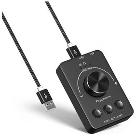 Resim Usb Bilgisayar Ses Kontrol Cihazı Bt5.1 Ses Verici U Disk Oynatma Harici Ses Kartı Kulaklık Adaptörü 3.5mm Çift Kulaklık Jakı Type-c Tak Ve Çalıştır 