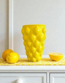 Resim Handmade Lemon Vase, Yellow Ceramic Fruit Vase, Modern Lemon-Themed Pot - Object-11 