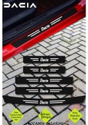 Resim Dacia Tasarımlı Kapı Ve Bagaj Eşiği Çizilme Önleyici Karbon Folyo Koruma Seti Dacia Yazılı 