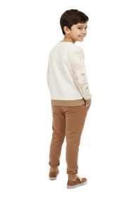 Resim Baglan Erkek Çocuk Önü Baskılı Sweatshirt Ve Eşofman Alt Takım Bgl-st05251 Camel 