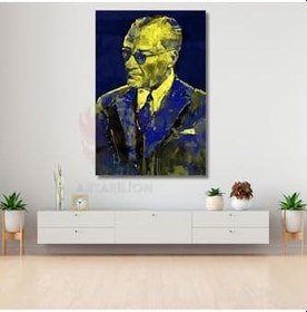 Resim Yağlı Boya Görünümlü Atatürk Portresi Kanvas Dijital Baskı Tablo 