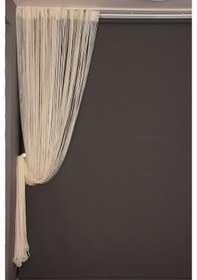 Resim Düz İp Model Krem Renk Hazır İp Perde 300 270 Krem 