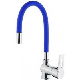 Resim Esnek Kıvrılabilir Renkli Silikon Oynar Başlıklı Musluk Bataryası Başlığı Kubar 