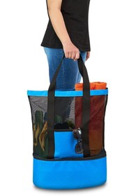 Resim eryatex Çift Bölmeli Termos Özellikli Yalıtımlı Omuz Askılı Piknik Kamp Plaj Tatil Çantası 15+35 Lt 