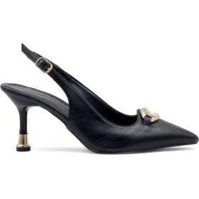 Resim Kaygısız Toka Detaylı Ince Topuklu Abiye Siyah 