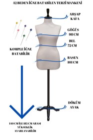 Resim Manken İstanbul Döküm Ayaklı 42 Beden Sünger Iğne Batabilen Terzi Mankeni Prova Mankeni 