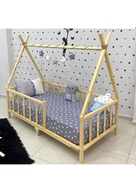 Resim Markaawm Markaawm Montessori Yatak Doğal Çam Ağacı Kızılderili 