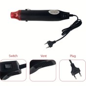 Resim 1 adet Taşınabilir Isı Tabancası Kırmızı Nozul ile - DIY, El Sanatları ve Isı Küçültme Levhaları için Küçük, Güçlü Sıkıştırma Kaplama Aracı, Avrupa Standart Fiş, 220-230V, El Sanatları Aracı | Kompakt Isı Tabancası | Dayanıklı Plastik Gövde, Sıkıştırma Kaplama Makinesi 