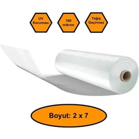 Resim 160 Micron Naylon Örtü, Şeffaf Su Geçirmez Naylon, 2x7 Metre 