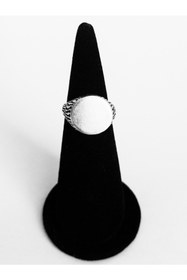 Resim Antique Dolunay Antik Gümüş Kaplama Ayarlanabilir Desenli Daire Şekilli Kadın Şövalye Serçe Parmak Yüzüğü 