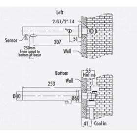 Resim Creavit Es1102 Çift Su Girişli Yandan Kumandalı Fotoselli Bataryası 
