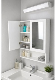 Resim İki Kapaklı Aynalı Banyo Dolabı Beyaz 
