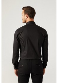Resim Twn Slim Fit Siyah Düz Gömlek 5ee02ee44288m 001 
