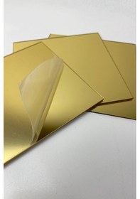 Resim Dekoratif Ayna Pleksi 1mm Yapışkanlı 20x20cm 2 Adet Altın 