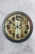 Resim Bahat Salon Ofis Duvar Saati Gri Metal Çerçeve 36 Cm 