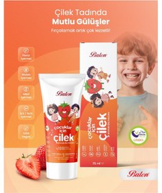 Resim Balen Doğal Çocuklar İçin Çilek Özlü Diş Macunu 75 Ml Beyazlık 