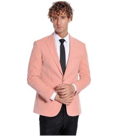 Resim Wessi Geniş Sivri Yakalı Kadife Pembe Erkek Ceket - Wessi Pembe 