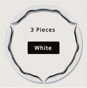 Resim Hightower 3 Parça Beyaz Karbon Fiber Mat Direksiyon Kılıfı 15.16 Inç Kaymaz Tutuş Üç Parça Takım - Beyaz 