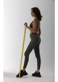 Resim Seamless Gri Normal Bel Fitted Basic Sporcu Tayt Gri 