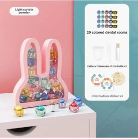 Resim Dianziye Kız Bebek Diş Kutusu - Tavşan Desenli Pembe, Diş Saklama Kutusu, Hatıra Depolama, Ev Dekorasyonu, Çocuk Odası Süs Eşyası 