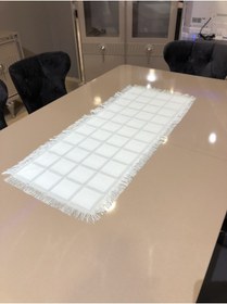 Resim FIRATRİZEBEZİ 2'li Etamin Işlenebilir Fiskos Örtüsü Takımı Turkuaz 