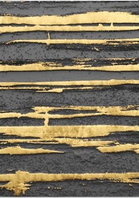 Resim Soyut Kanvas Tablo Siyah Altın Damar Dikey 