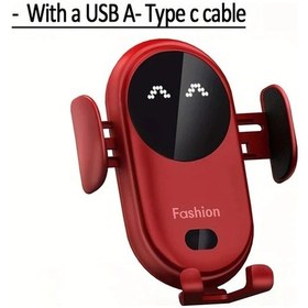 Resim Userfriendly11 Alynıc Akıllı İndüksiyonlu Araç Kablosuz Şarj Kırmızı Otomatik Klips Hızlı Şarj Usb C Kızılötesi Sensör 