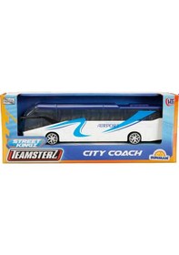 Resim Teamsterz Street Kings Die Cast Şehir Otobüsü 18,5 Cm Metal Model Oyuncak Araç Beyaz 
