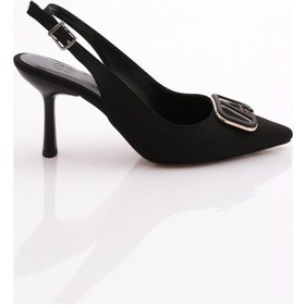 Resim Dgn 4155 Kadin Topuklu Ayakkabi 4155-2267-R1627 Siyah Nubuk 