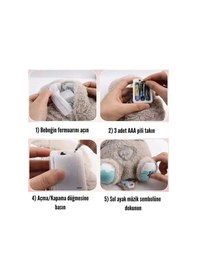 Resim Mavi Tavşan Nefes Alan Peluş Oyuncak Müzikli Uyku Arkadaşı Peluş Oyuncak 35cm Çok Renkli 