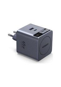 Resim Ugreen 65w Makaralı Dahili Kablolu Gan Hızlı Şarj Cihazı, 2xusb-c, 1xusb-a, Gri, 65825 