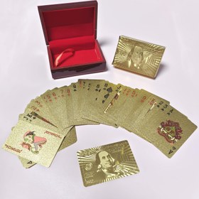 Resim Klasik Ahşap Kutu Paketlenmiş Altın Folyo Oyun Kartları - PVC Oyun Kartları Seti, Çeşitli Durumlar İçin Uygun, Evrensel Tema Parti Malzemeleri, Tatil Hediyeleri, Oyun Kartları Seti, Parti Aksesuarları, Şenlik Tasarımı, Zarif Ambalaj, Dayanıklı Malzeme, Premium Kalite, Kart Oyun Seti, Hediye Alıcıları, Etkinlik Planlayıcıları 