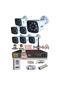 Resim Ids 7 Kameralı 5mp Sony Lensli 1080p Fullhd Gece Renkli Full Kamera Seti Su Geçirmez Cepten İzle 