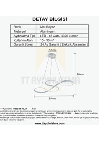 Resim Tt025-By Tt Aydınlatma Yılan Modeli Mat Beyaz Led Avize 